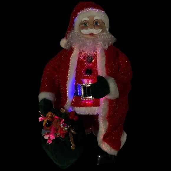 Vtg Avon Fiber Optic Santa Claus 14" Musical Light Up Christmas Figurine Video - Picture 2 of 16